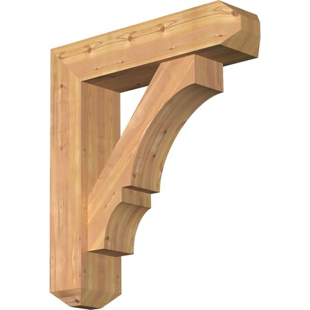 Ekena Millwork Balboa Craftsman Smooth Bracket w/ Offset Brace, Western Red Cedar, 7 1/2"W x 30"D x 34"H BKT0806X30X34BOA04SWR